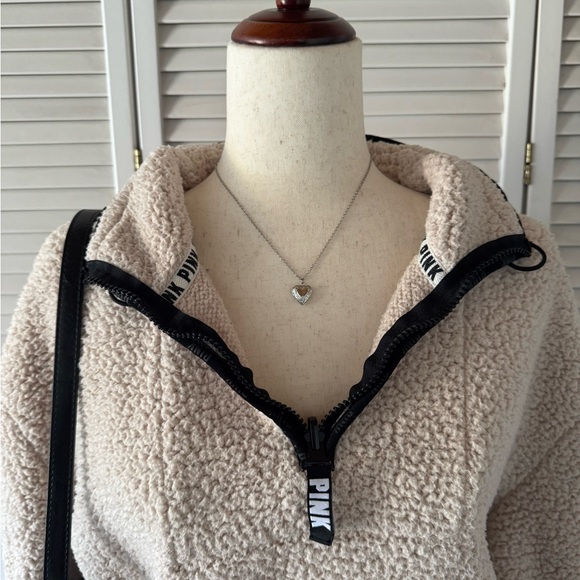 PINK Victoria’s Secret Teddy Fleece Quarter Zip Sweater - Picture 5 of 5